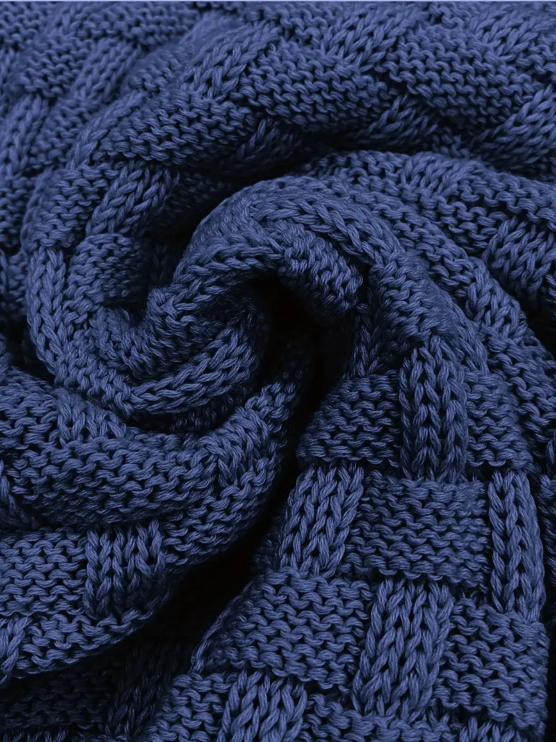 Pull en tricot doux pour homme avec col châle et détails texturés - Idéal pour l'automne et l'hiver