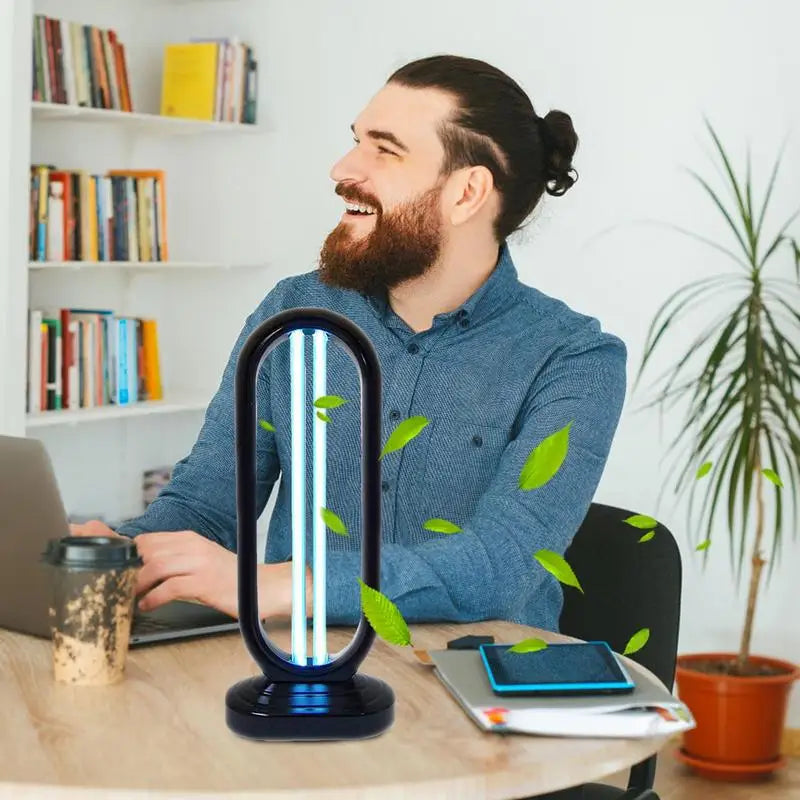 Purificateur d'air UV élégant avec fonction lampe – Purification efficace pour des espaces de vie sains, design compact et silencieux