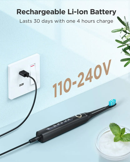 Brosse à dents électrique sonique rechargeable avec conception étanche et charge par USB – Modèle FW-507