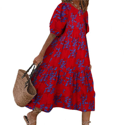 Robe mi-longue élégante pour femme avec manches courtes – Sophistiquée et polyvalente pour toutes les occasions