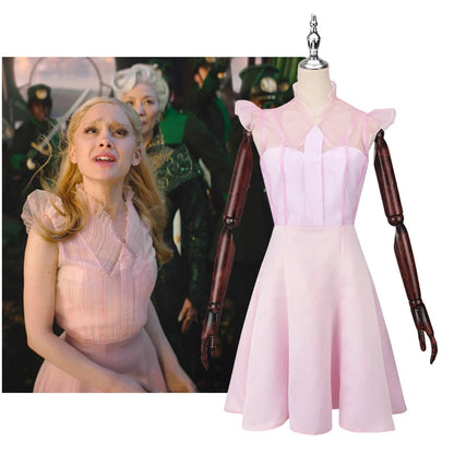 Robe de sorcière Glinda Rose – Costume élégant pour Halloween et événements à thème