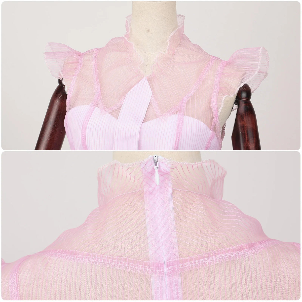 Robe de sorcière Glinda Rose – Costume élégant pour Halloween et événements à thème