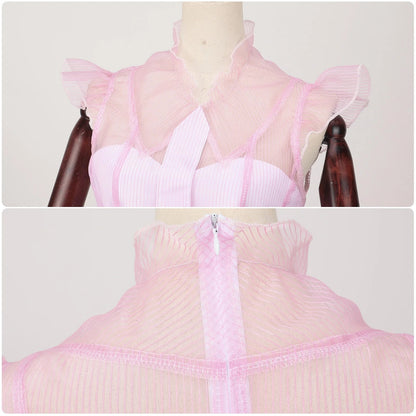 Robe de sorcière Glinda Rose – Costume élégant pour Halloween et événements à thème