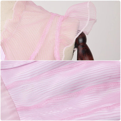 Robe de sorcière Glinda Rose – Costume élégant pour Halloween et événements à thème