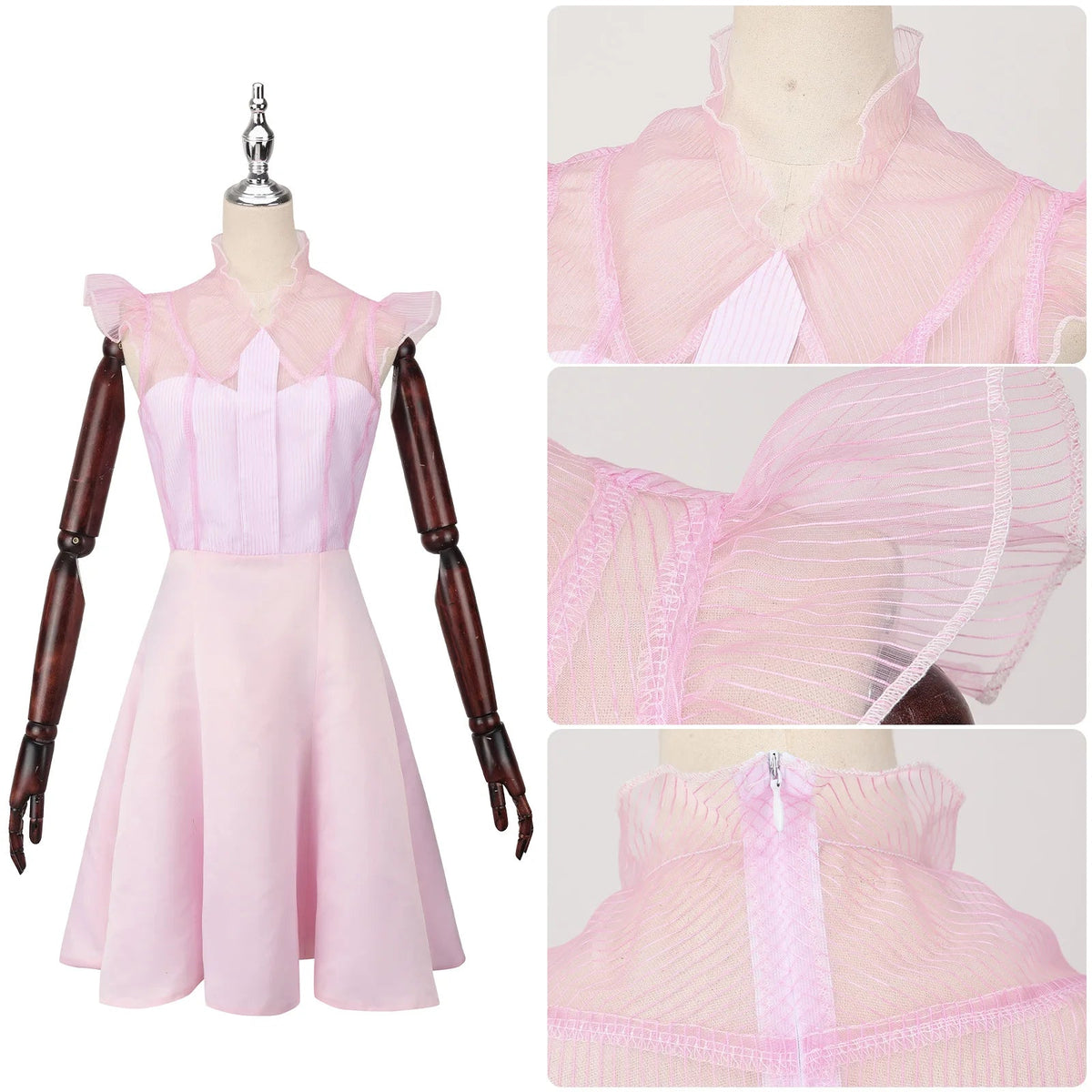 Robe de sorcière Glinda Rose – Costume élégant pour Halloween et événements à thème