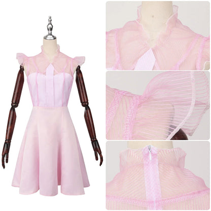 Robe de sorcière Glinda Rose – Costume élégant pour Halloween et événements à thème