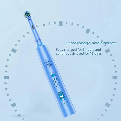 Brosse à dents électrique ronde avec 5 modes de nettoyage et poils doux – Rechargeable par USB avec 4/8 têtes de rechange