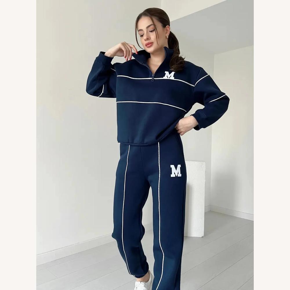 Survêtement universitaire pour homme en coton et polyester – Sweat ample et pantalon de jogging ajusté, style décontracté