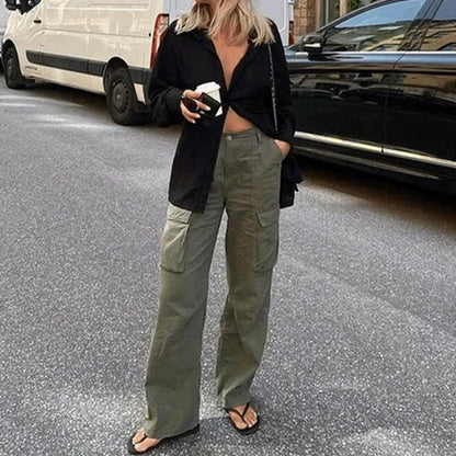 Variant image for Pantalon Cargo Femme Élégant avec Poches Pratiques et Taille Ajustable – Confort et Style Moderne-11