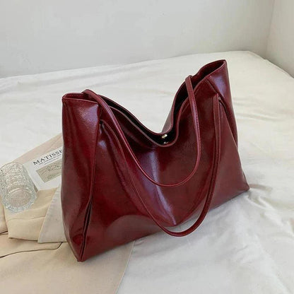 Sac fourre-tout en cuir synthétique souple pour femme – Grand format style rétro, pratique et élégant pour un usage quotidien