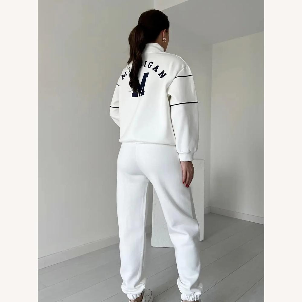 Survêtement universitaire pour homme en coton et polyester – Sweat ample et pantalon de jogging ajusté, style décontracté