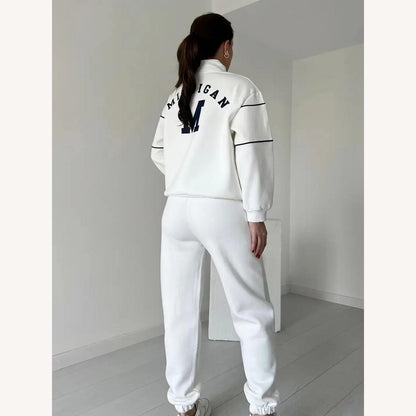 Survêtement universitaire pour homme en coton et polyester – Sweat ample et pantalon de jogging ajusté, style décontracté