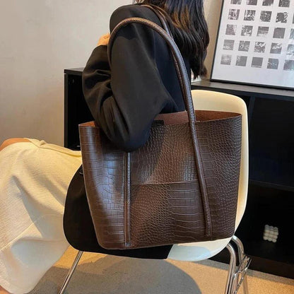 Sac à main Croco pour femmes - Élégant et pratique, dimensions 38x28x13 cm, intérieur spacieux et compartiments organisés