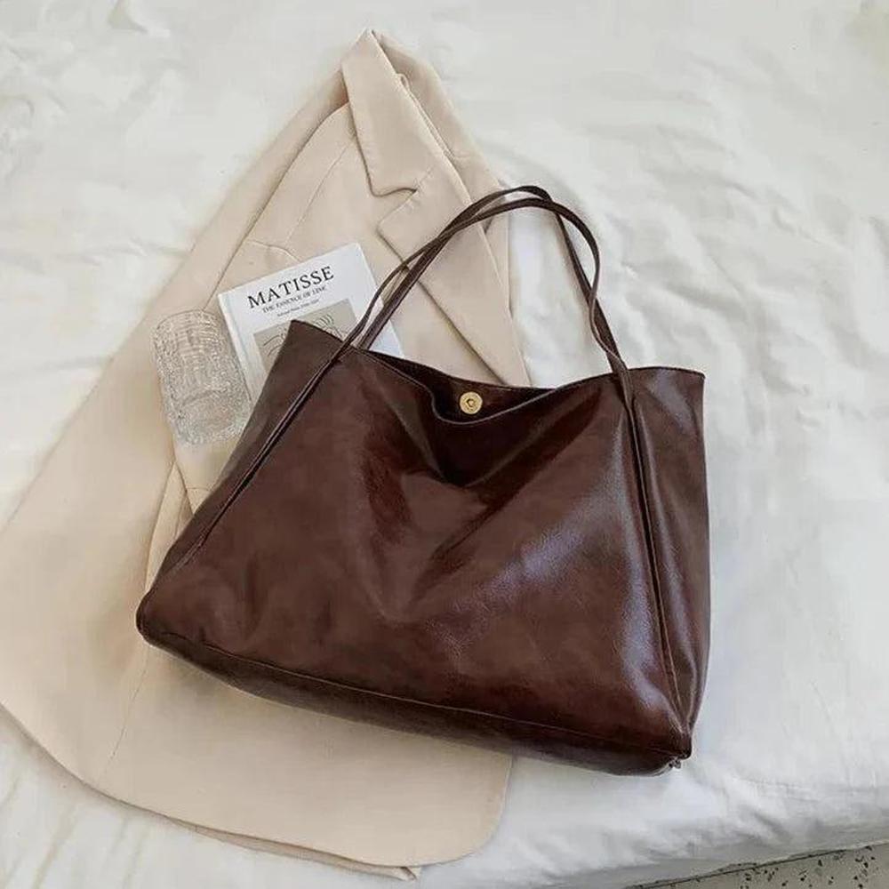 Sac fourre-tout en cuir synthétique souple pour femme – Grand format style rétro, pratique et élégant pour un usage quotidien