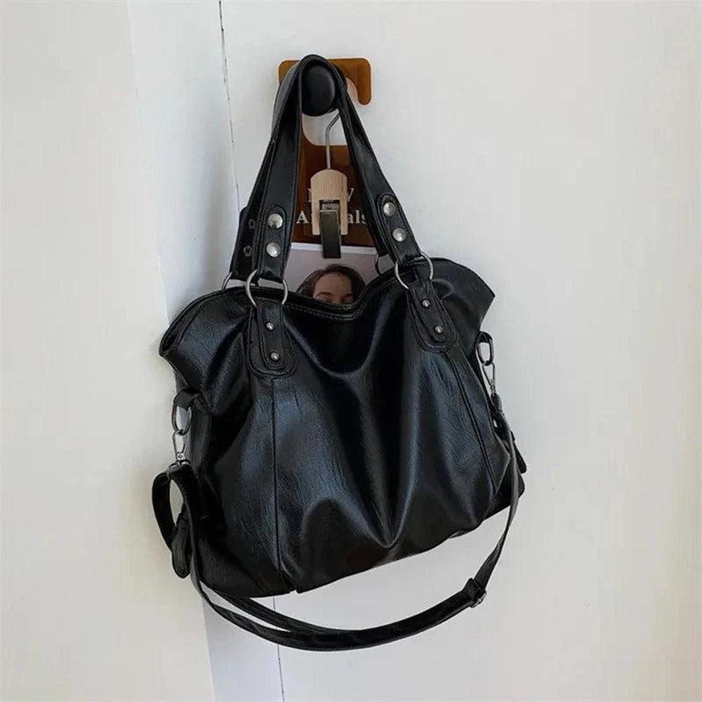 Elegant Vegan Leather Women's Handbag with Adjustable Shoulder Strap – 5 Colors Available, 40x28x11 cm