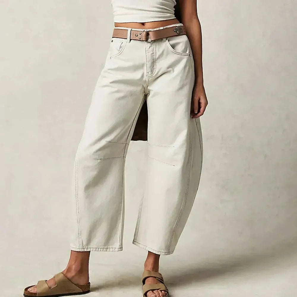Jean confortable pour femme bleu taille M mélange de coton et d'élasthanne