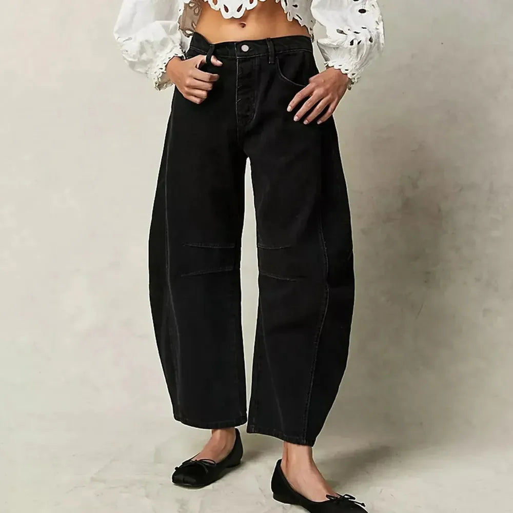 Jean confortable pour femme bleu taille M mélange de coton et d'élasthanne