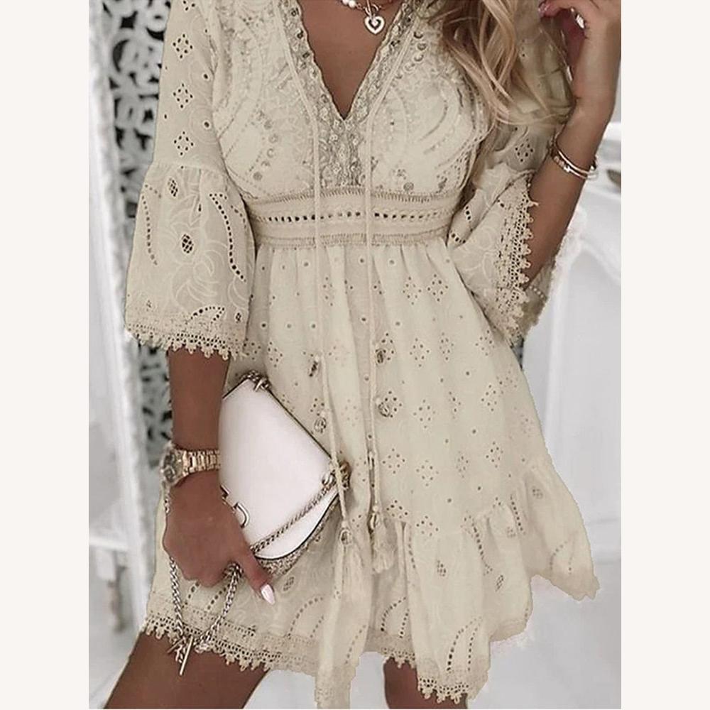 Robe longue d'été bohémienne pour femme en tissu respirant - Élégante et confortable pour l'été