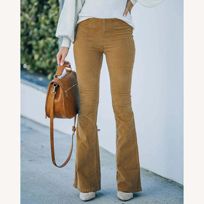 Pantalon fluide évasé taille haute pour femme – Confort et élégance en noir, bleu, rose, bordeaux, vert