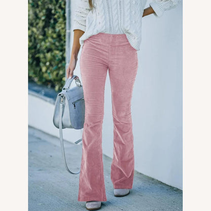 Pantalon évasé taille haute pour femme en tissu doux – Confort et élégance, idéal pour toutes les occasions