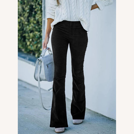 Pantalon évasé taille haute pour femme en tissu doux – Confort et élégance, idéal pour toutes les occasions