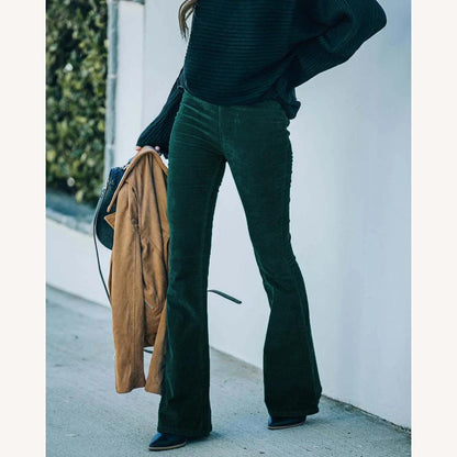 Pantalon évasé taille haute pour femme en tissu doux – Confort et élégance, idéal pour toutes les occasions