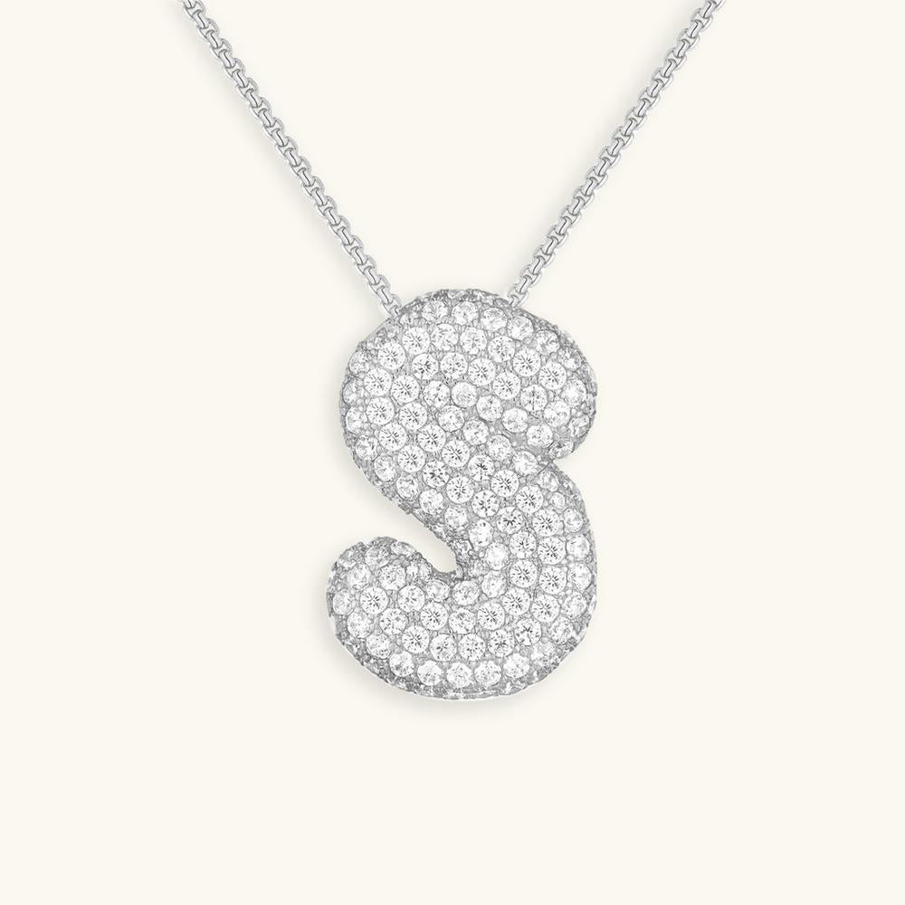 Variant image for Collier Femme Or 18 Carats avec Pendentif Initial et Diamant Simulant 18 pouces-45