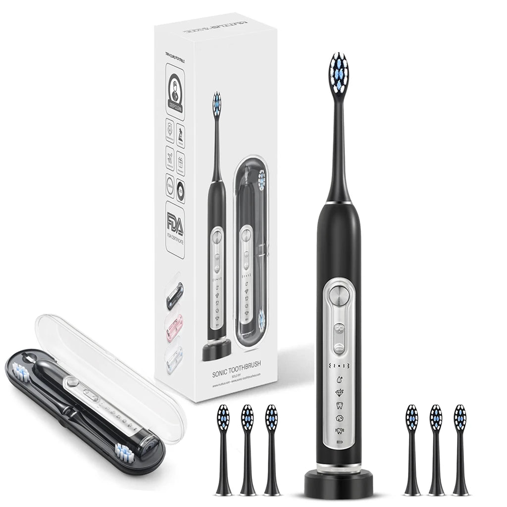 Brosse à dents électrique sonique SUBORT S7 avec minuteur intelligent et étanchéité IPX7 – 5 modes, têtes DuPont remplaçables