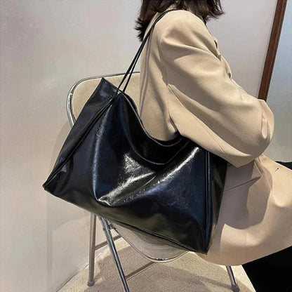 Sac fourre-tout en cuir synthétique souple pour femme – Grand format style rétro, pratique et élégant pour un usage quotidien