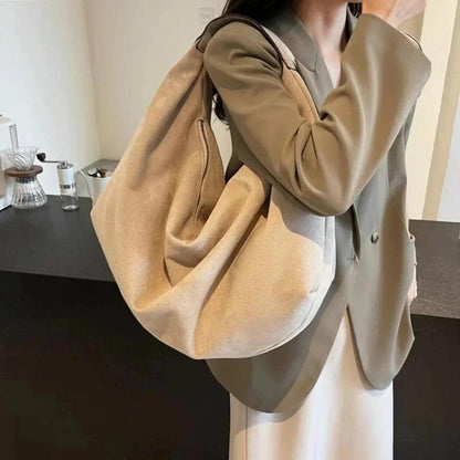 Sac à épaule en daim pour femmes – Sac hobo souple élégant avec grande capacité et fermeture éclair
