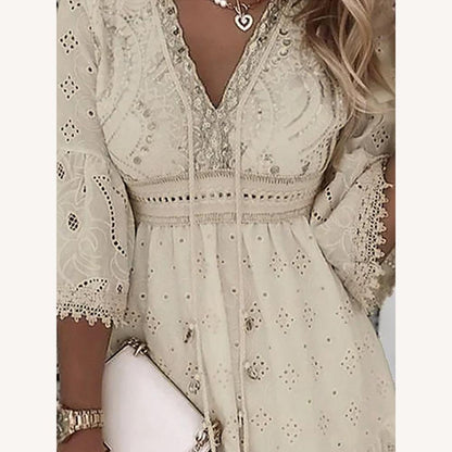 Robe longue d'été bohémienne pour femme en tissu respirant - Élégante et confortable pour l'été