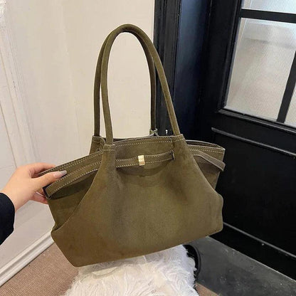 Vegan Suede Handbag for Women – Elegant, Spacious, and Durable with Adjustable Shoulder Strap
