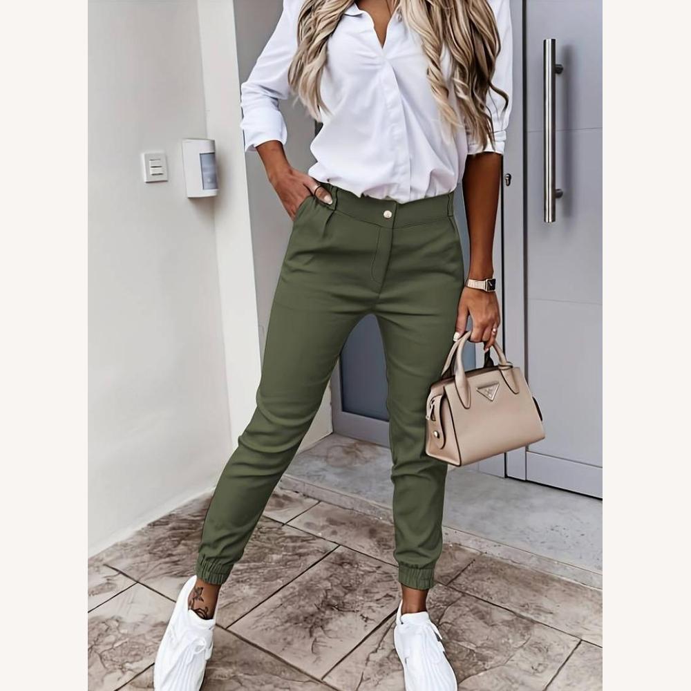Pantalon fluide pour femme, léger et élégant en kaki, noir et vert – Confort et style pour toutes les occasions