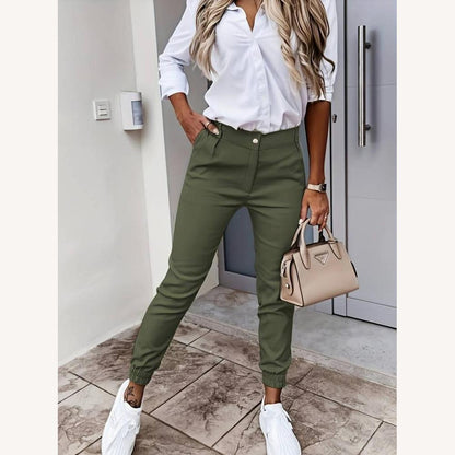 Pantalon fluide pour femme, léger et élégant en kaki, noir et vert – Confort et style pour toutes les occasions