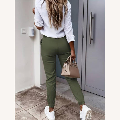Pantalon fluide pour femme, léger et élégant en kaki, noir et vert – Confort et style pour toutes les occasions