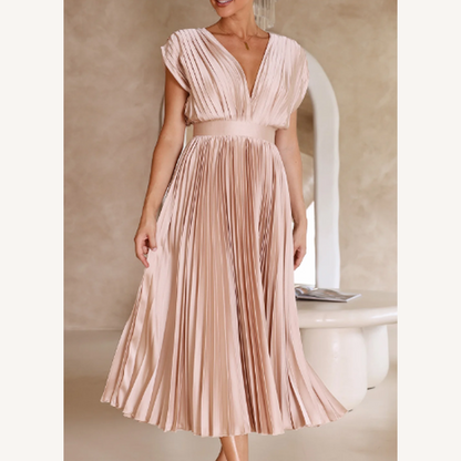 Variant image for Robe Longue Femme Manches Courtes en Tissu Léger – Élégante et Confortable pour Été et Soirées-13