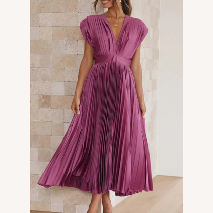 Variant image for Robe Longue Femme Manches Courtes en Tissu Léger – Élégante et Confortable pour Été et Soirées-25