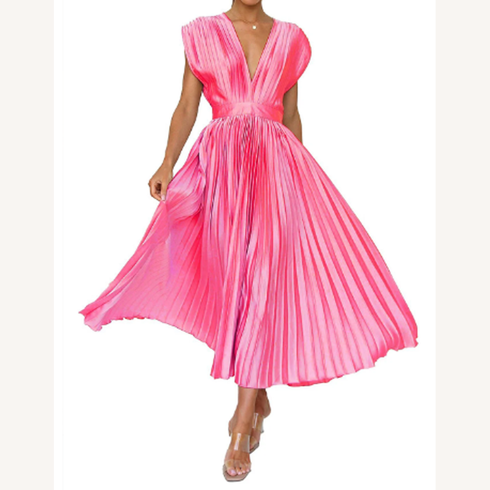 Variant image for Robe Longue Femme Manches Courtes en Tissu Léger – Élégante et Confortable pour Été et Soirées-33