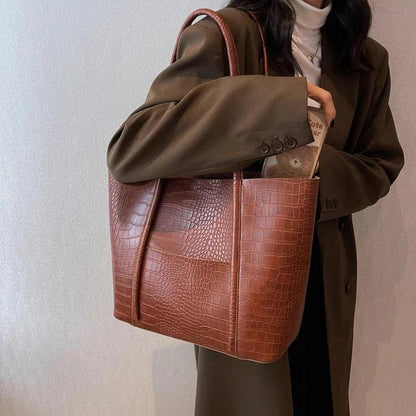 Sac à main Croco pour femmes - Élégant et pratique, dimensions 38x28x13 cm, intérieur spacieux et compartiments organisés