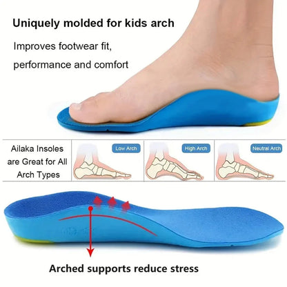 Semelles orthopédiques pour enfants avec soutien de la voûte plantaire et confort sportif