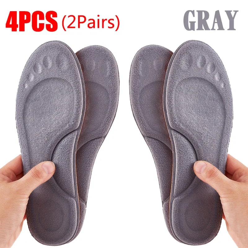 Semelles de massage en latex souple 4D avec soutien de la voûte plantaire – Confort optimal pour chaussures de sport