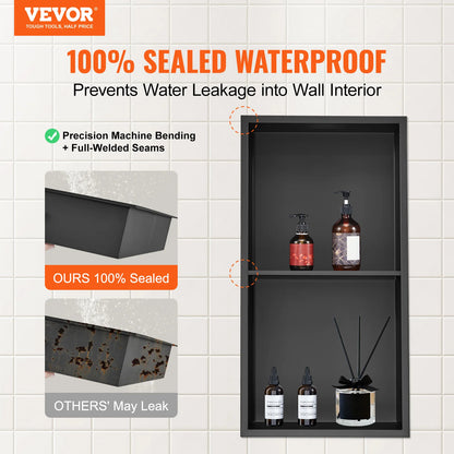 Sensa Shower Niche | 304 Stainless Steel, Waterproof Recessed Shelf