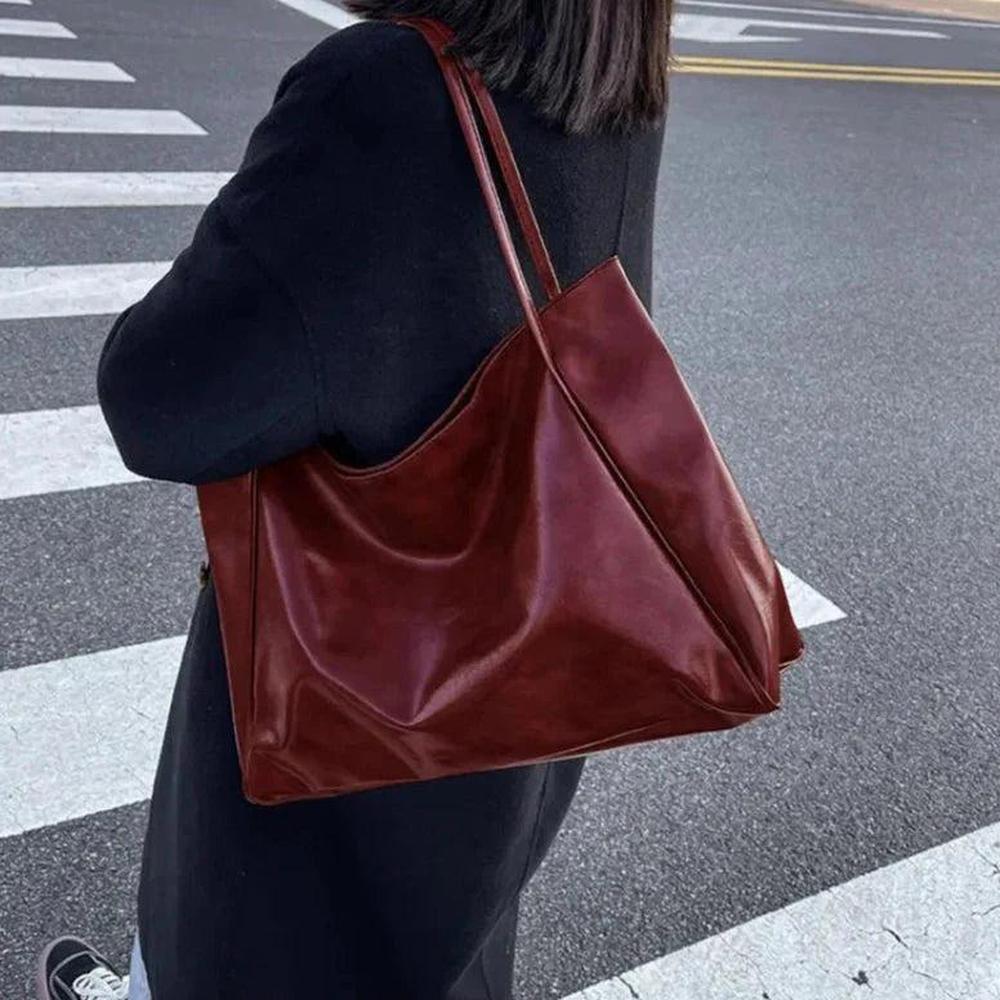Sac fourre-tout en cuir synthétique souple pour femme – Grand format style rétro, pratique et élégant pour un usage quotidien