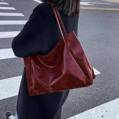 Sac fourre-tout en cuir synthétique souple pour femme – Grand format style rétro, pratique et élégant pour un usage quotidien