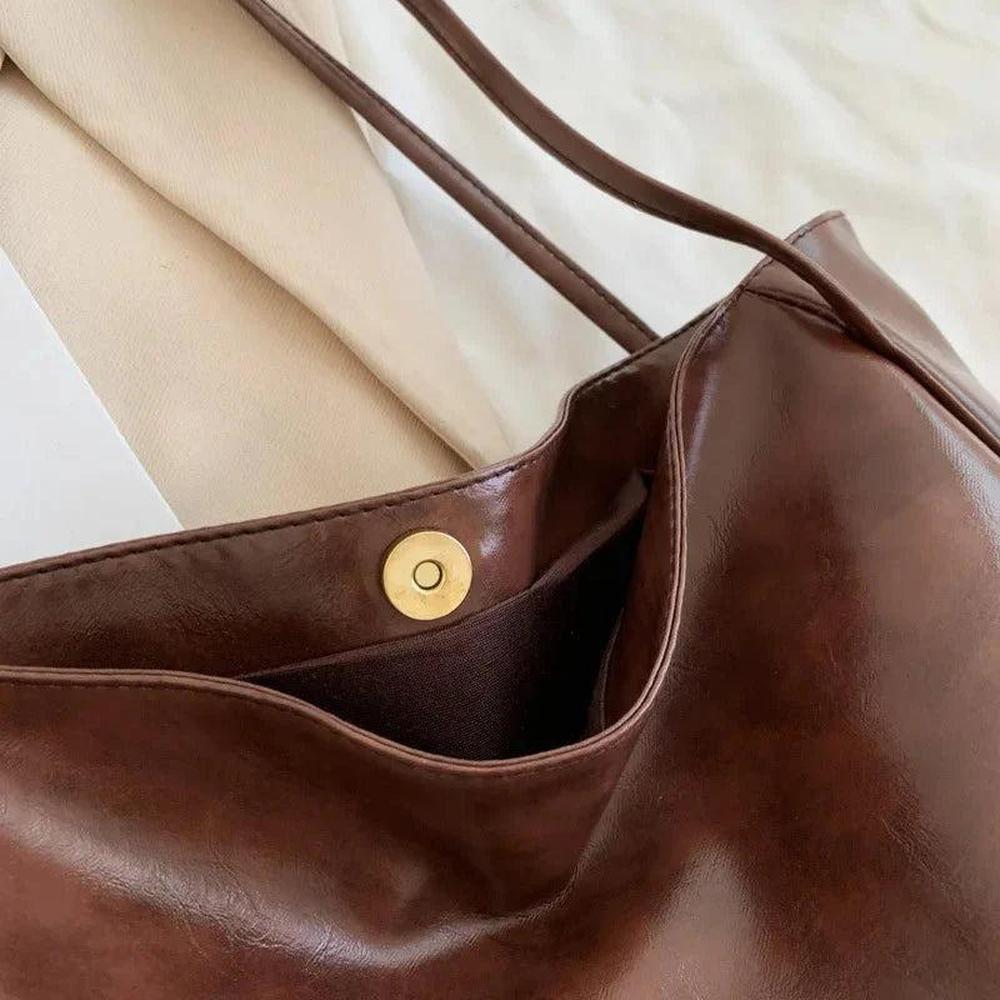 Sac fourre-tout en cuir synthétique souple pour femme – Grand format style rétro, pratique et élégant pour un usage quotidien