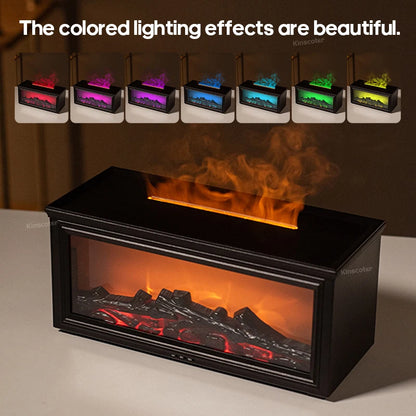 Simulated Fireplace Aroma Diffuser with Ultrasonic Technology – 280ml Humidifier with Remote Control
