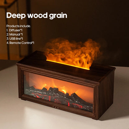 Simulated Fireplace Aroma Diffuser with Ultrasonic Technology – 280ml Humidifier with Remote Control