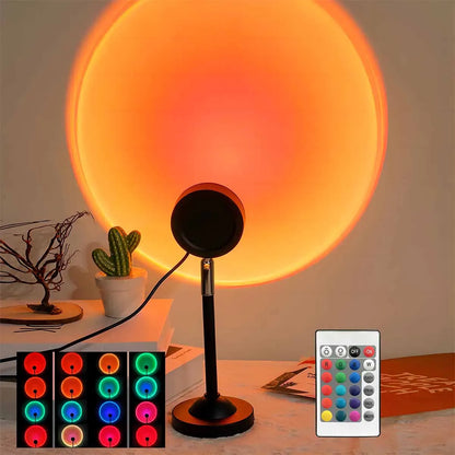 Projecteur de coucher de soleil Soleil | Lumière d'ambiance LED 16 couleurs pour éclairage d'ambiance dans le salon et la chambre à coucher