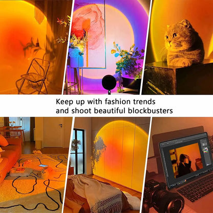 Projecteur de coucher de soleil Soleil | Lumière d'ambiance LED 16 couleurs pour éclairage d'ambiance dans le salon et la chambre à coucher