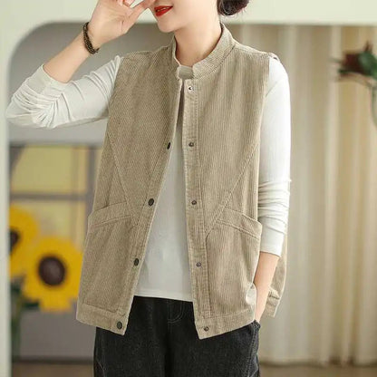 Sora Corduroy Vest | Relaxed Fit, Soft Polyester